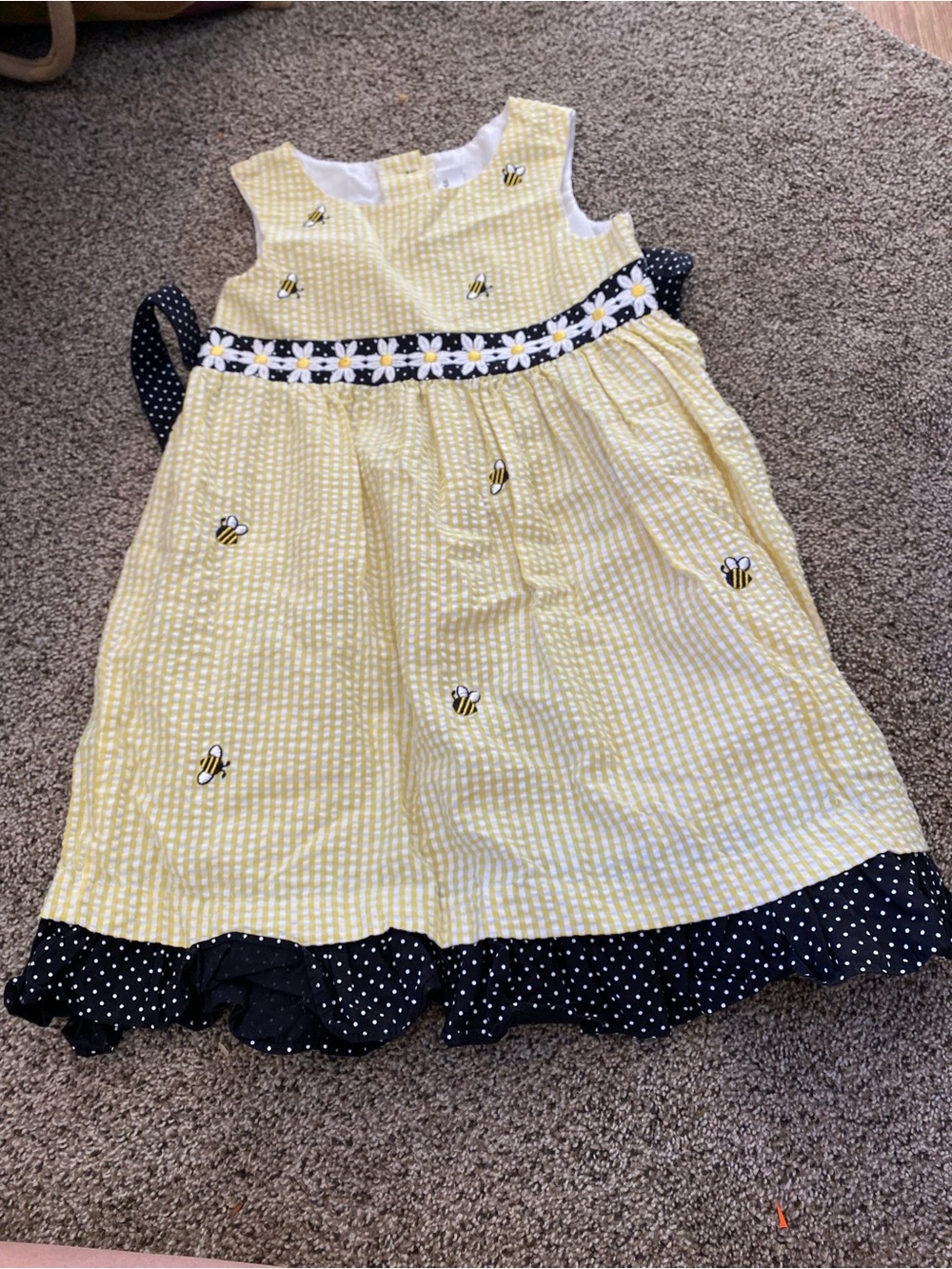 Girl’s Size 6 Bumble Bee Waffle Knit Dress